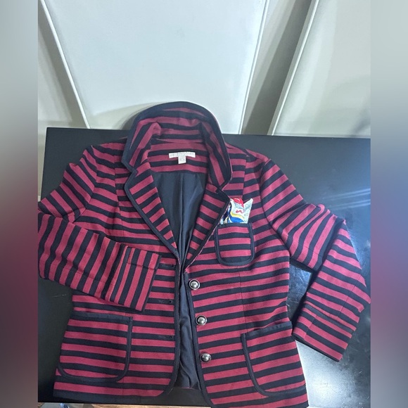 Banana Republic Dark Claret & Black Striped  Suit Jacket - Picture 1 of 10